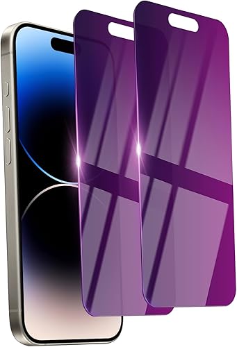 Miniatura 23 de 2 Pack Protector de pantalla de privacidad para iPhone 14 Pro Max, vidrio templado de 6.7 pulgadas, protector privado, antiespía, antiluz azul