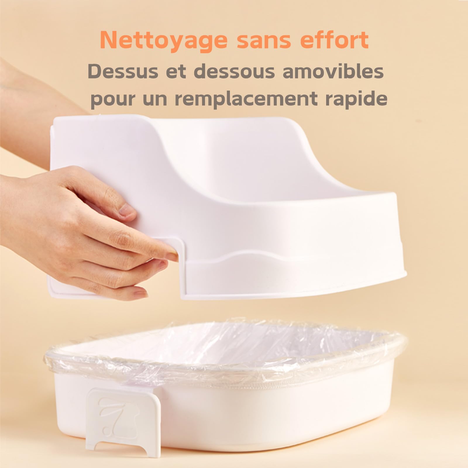 Bac Litiere Lapin, Moyen Litière Toilette Petits Animaux pour Cages Détachable Entraîneur de Pot Grille Corbeille à Litière d'angle pour Lapin Cochon d'Inde Hamster Chinchilla (Blanc)