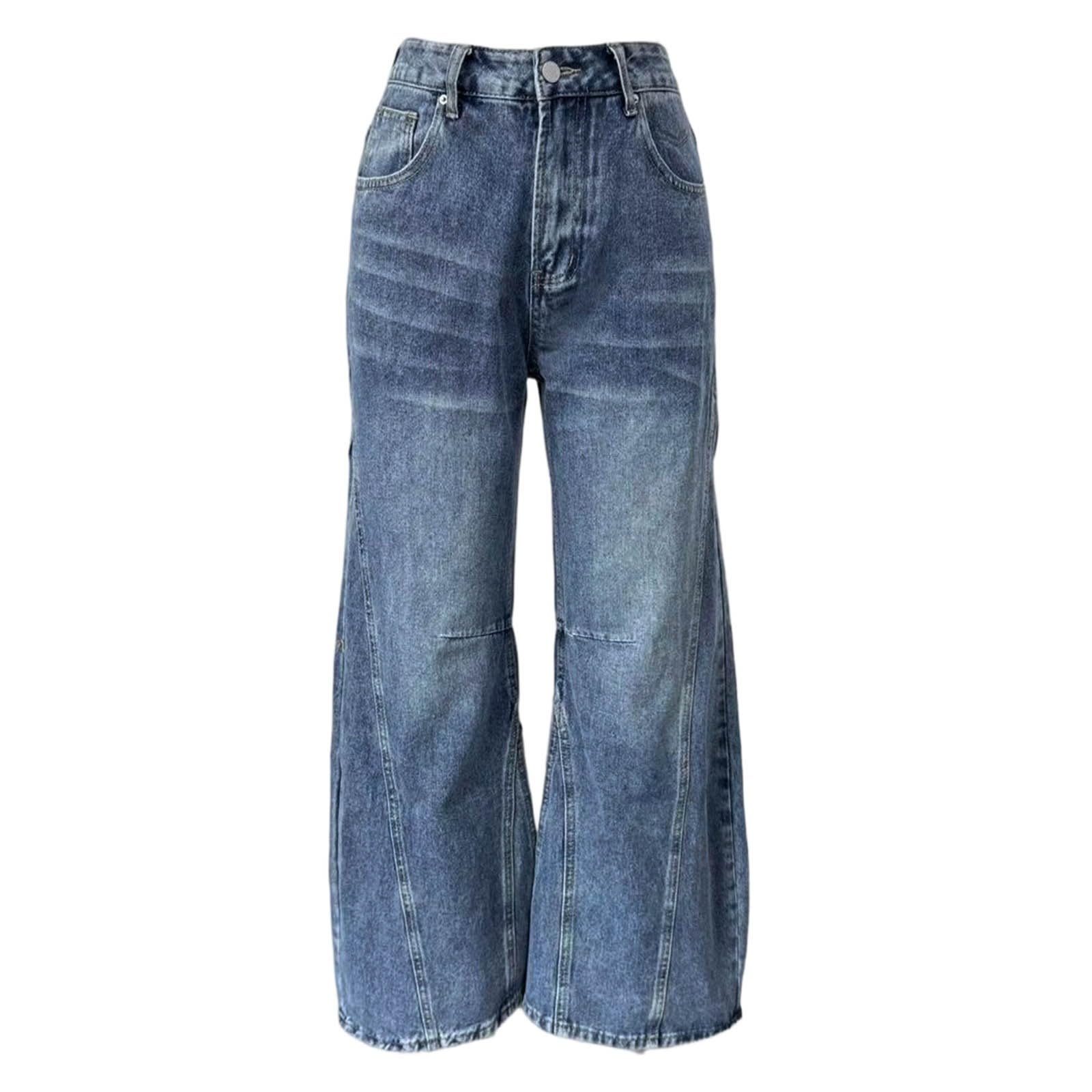 Jeans Mujer Ropa Pantalones Cargo Vaqueros Talla Grande Rectos De Anchos Vintage Elasticos Y2K Tallas Grandes Casual Baile Urbano