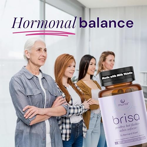 Miniatura 4 de Munar Brisa Menopause Support  Balance hormonal para mujeres con cardo mariano, Vitex, cohosh negro y ruibarbo. Reduce los sofocos, aumenta la