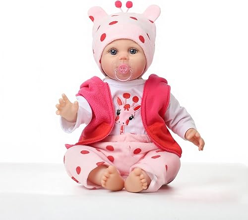Lucy - Muñeca de bebé Reborn de 22 pulgadas, linda muñeca de bebé realista de vinilo realista, de silicona Bebe con kit de alimentación, juguetes