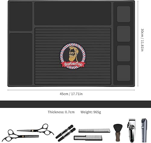 Miniatura 3 de Tapete magnético de peluquero para cortaúñas y herramientas, almohadilla antideslizante flexible con tira magnética | Organizador de estilista para