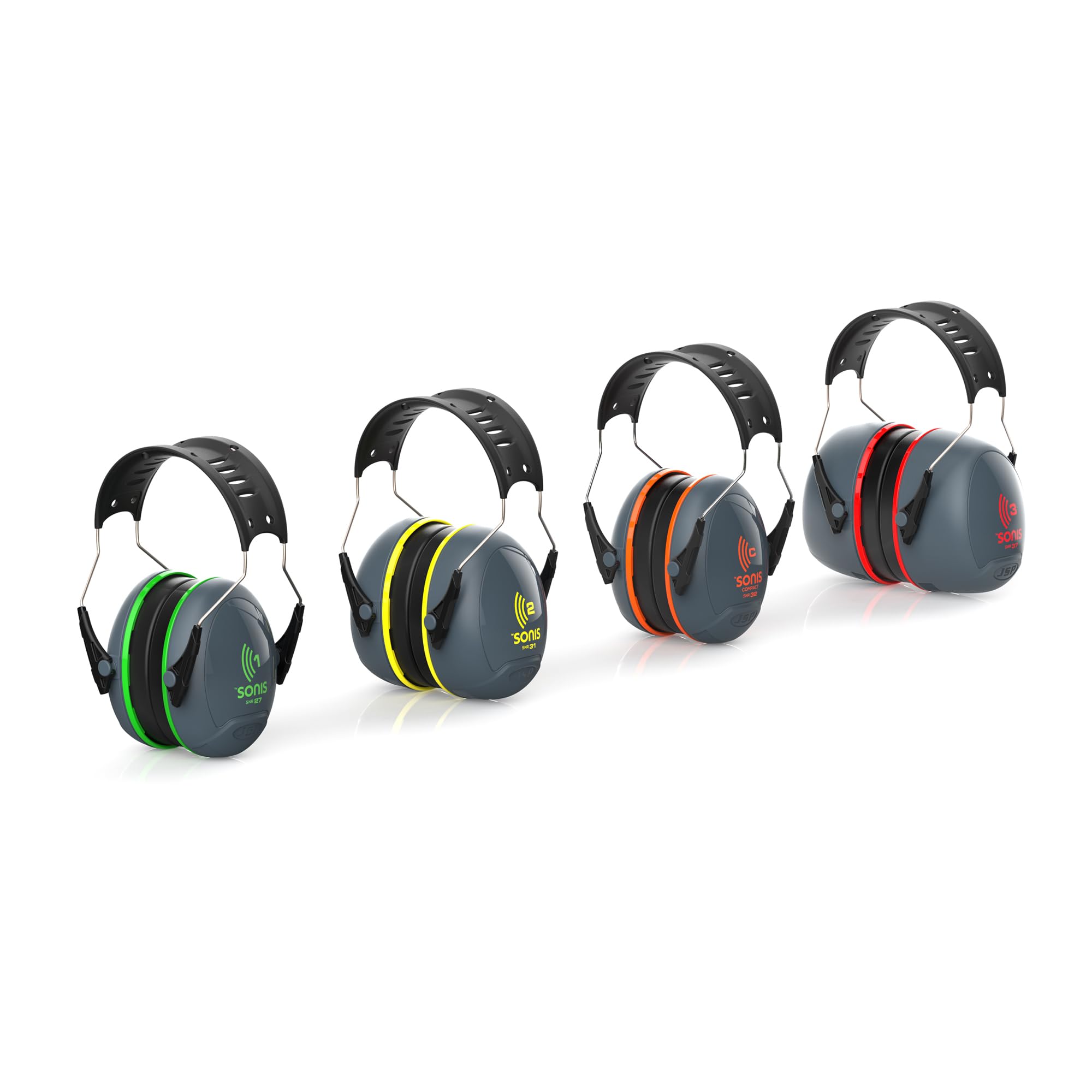 JSP Sonis3 Adjustable Ear Defenders grey/red (AEB040-0A1-A00) - Image 4