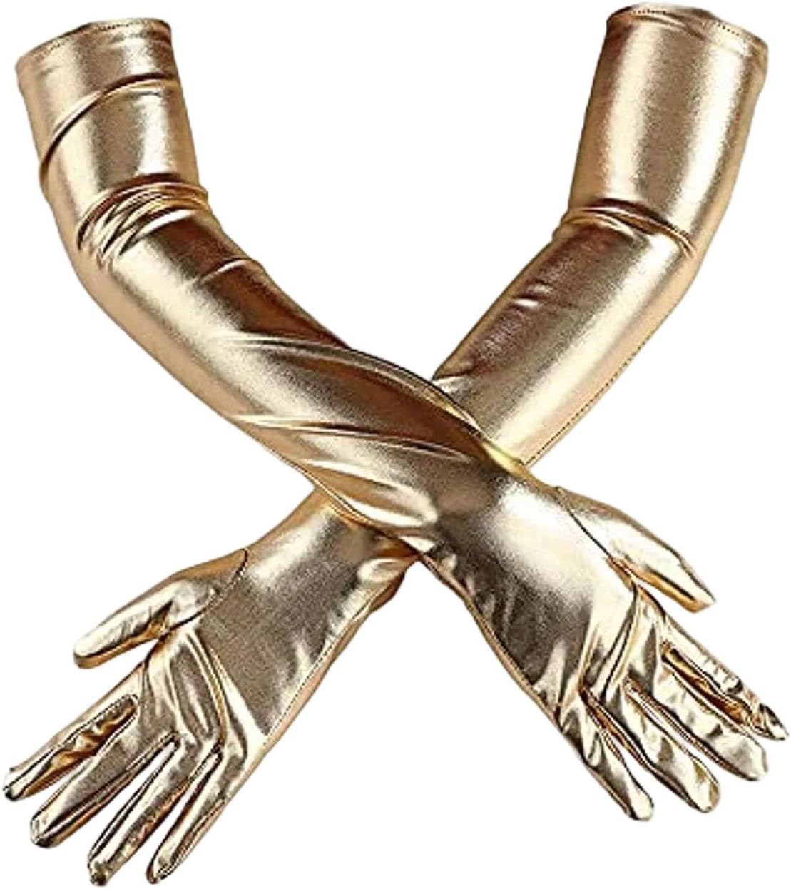 Women Long Sexy Patent Leather Gloves Cosplay Clothing Accessories For Dance Performance