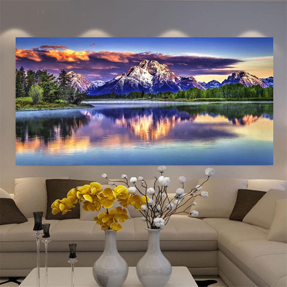 Diamond painting strass broderie diamant 5D grand format carré pour décoration murale maison