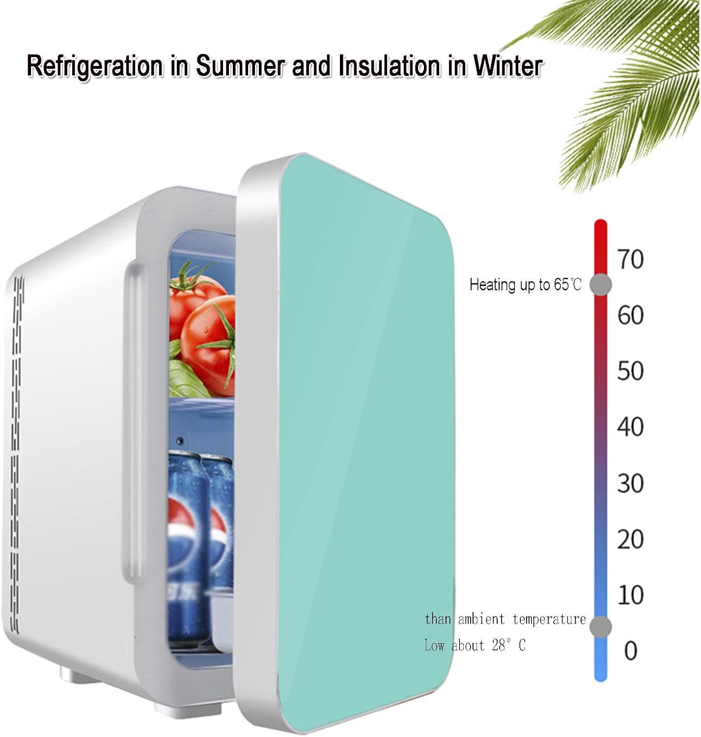 Car Refrigerator, 12v/220v Car Cooling and Heating Box Car Fridge 22L Tempered Glass Surface Home and Car Dual-Purpose Mini Refrigerator for Skincare, Beverage, Food,A