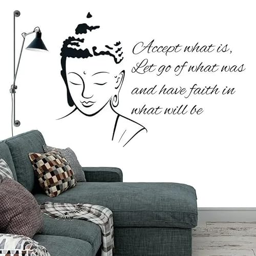 Religious Culture Temple Quotes Wall Sticker Yoga Vinyl Home Decor Living Room Bedrom Wall Decals Removable Murals 59x42cm