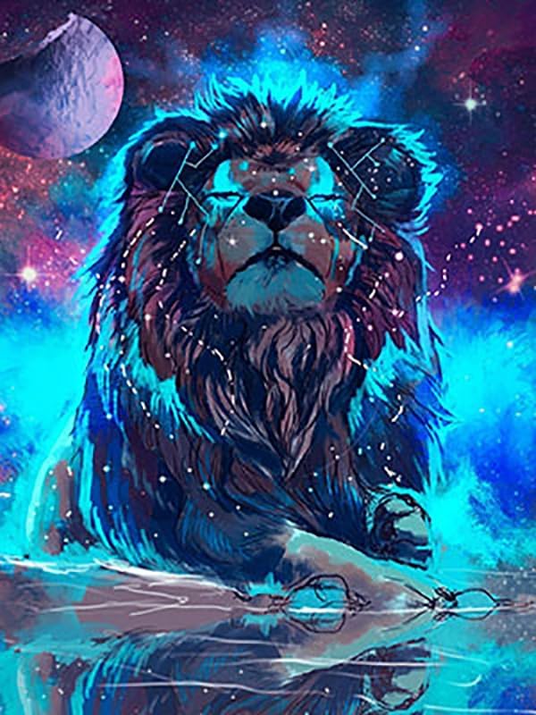 Diamond Painting Lion Leeuw 20 x 20 cm partial painting