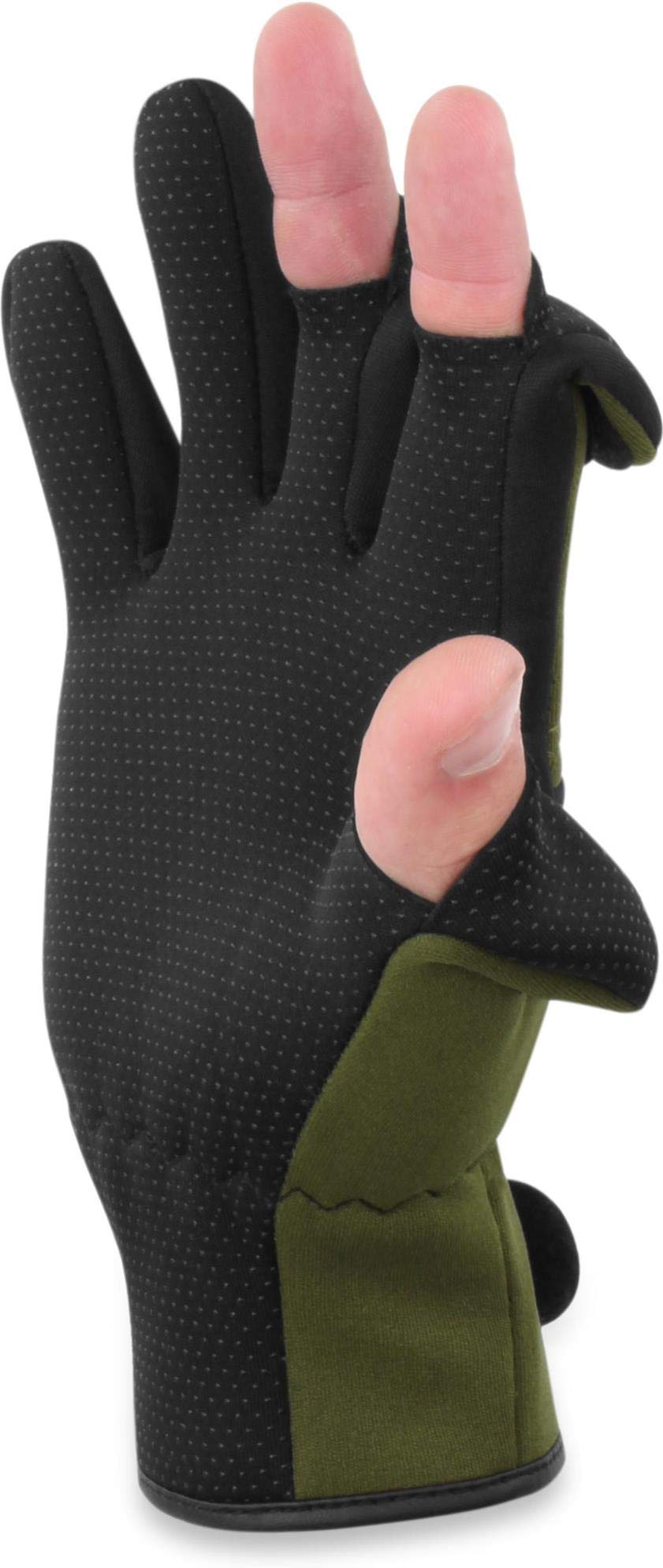 normani Anglerhandschuhe aus 3mm Titanium Neopren mit umklappbaren Fingerkuppen und rutschfesten Handinnenflächen - Wasser -und Winddicht (S-4XL)