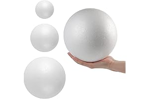 LOKIPA Craft Foam Balls 10 Inch - 3 Pack White Polystyrene Balls...