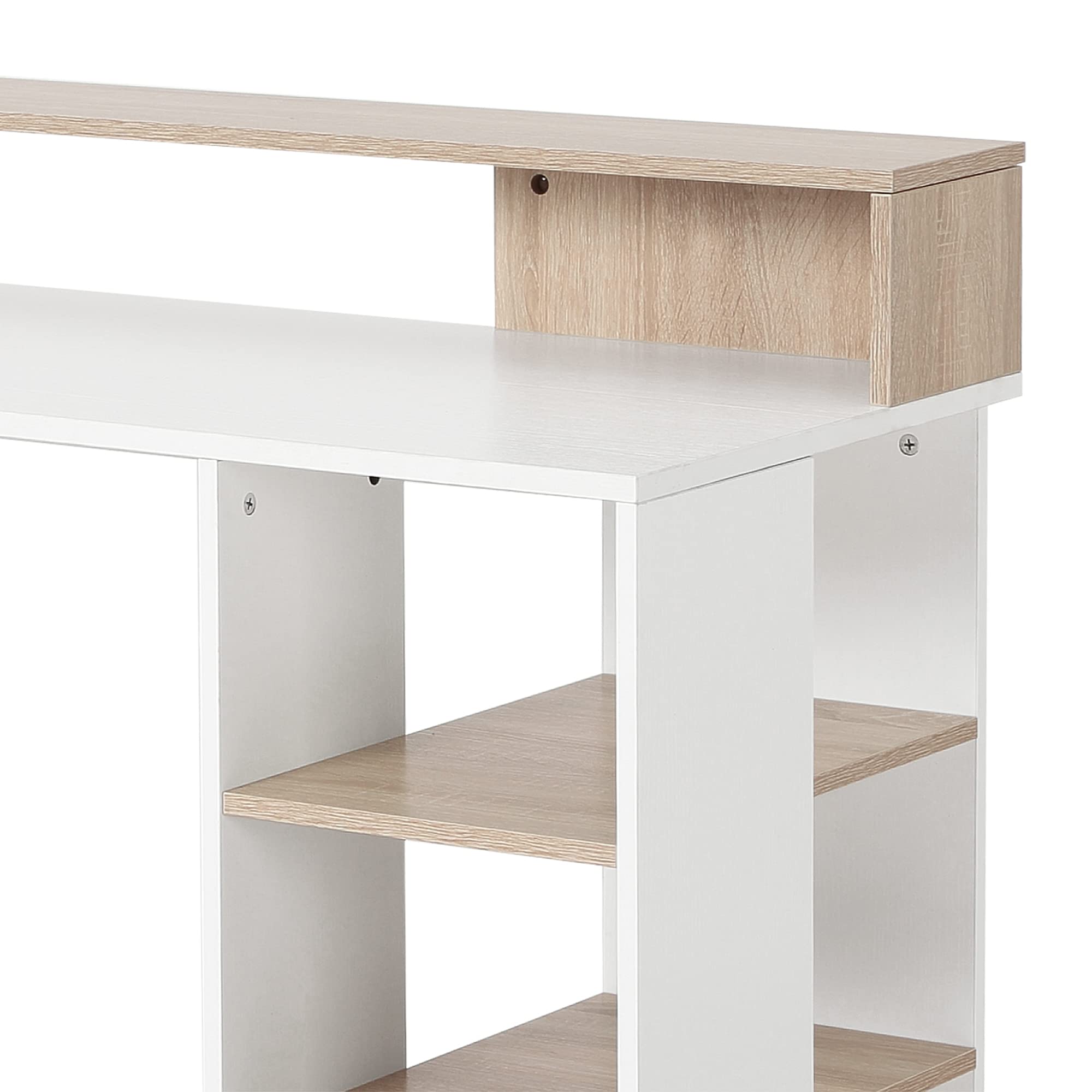 HOMCOM – Moderna Scrivania per Computer con Ripiani in Legno MDF 137 x 55 x 92cm
