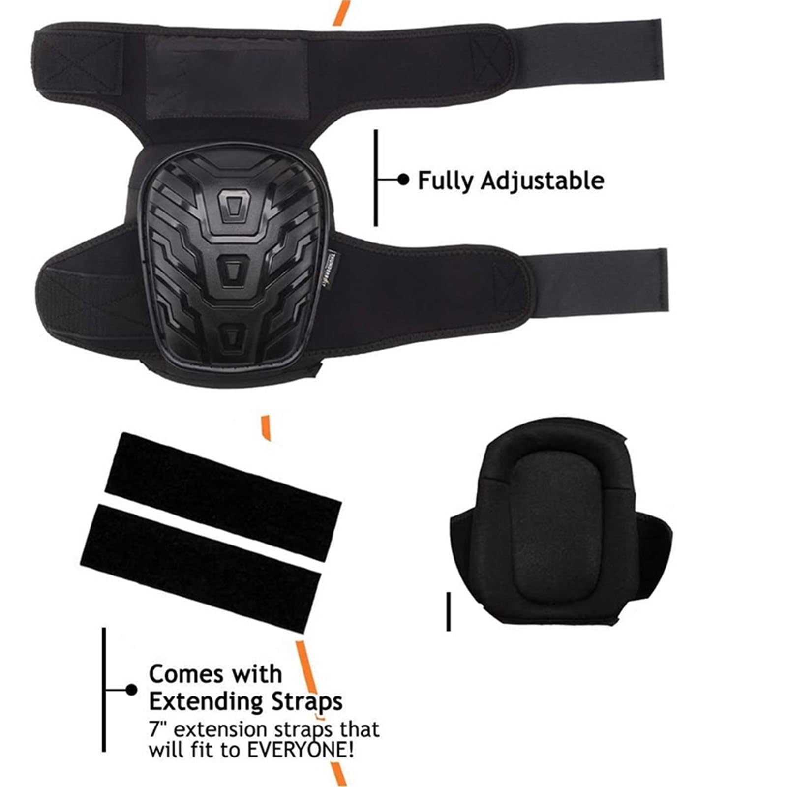 Rodilleras Para JardineríA Rodilleras especializadas for el trabajo, rodilleras elásticas de soporte for la construcción y jardinería, protector articulaciones for adultos(ORANGE)