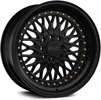 XXR 536 Black/Gold Rivets Wheel with Painted (16 x 8. inches /4 x 100 mm, 20 mm Offset)
