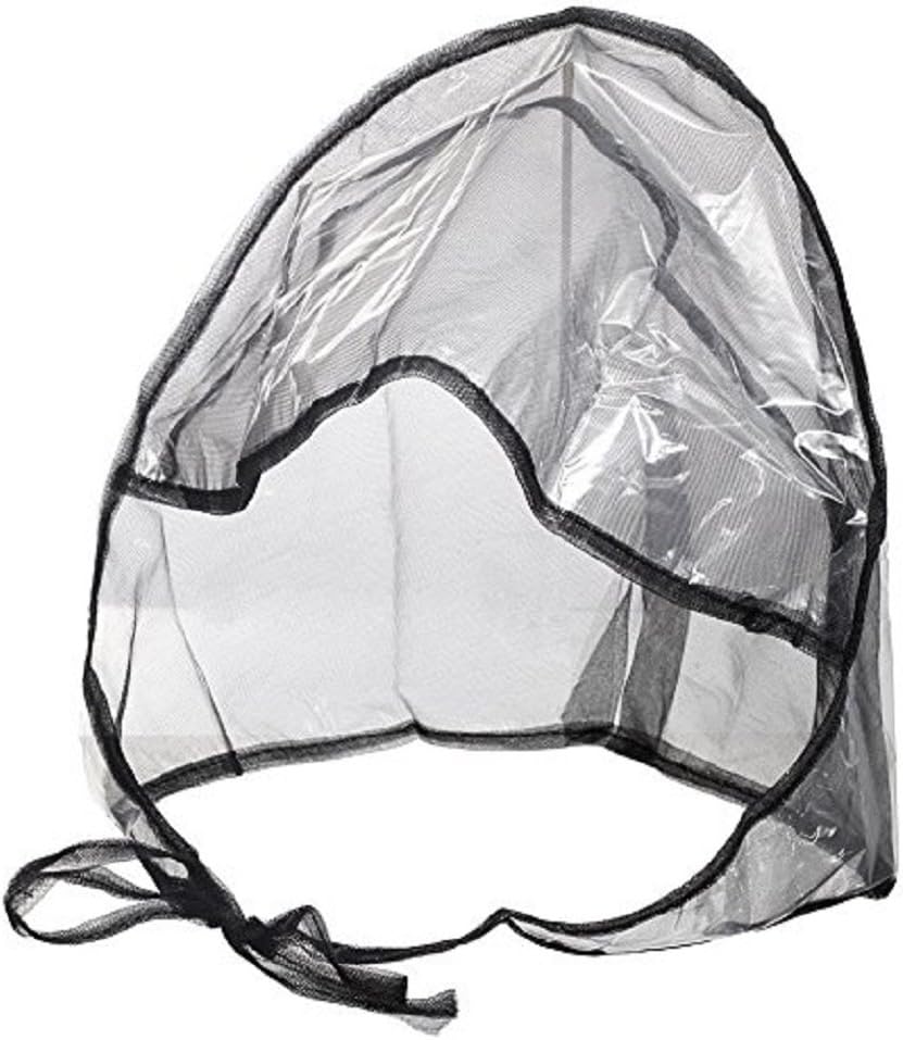 Rain Bonnet with Full Cut Visor & Netting - Black