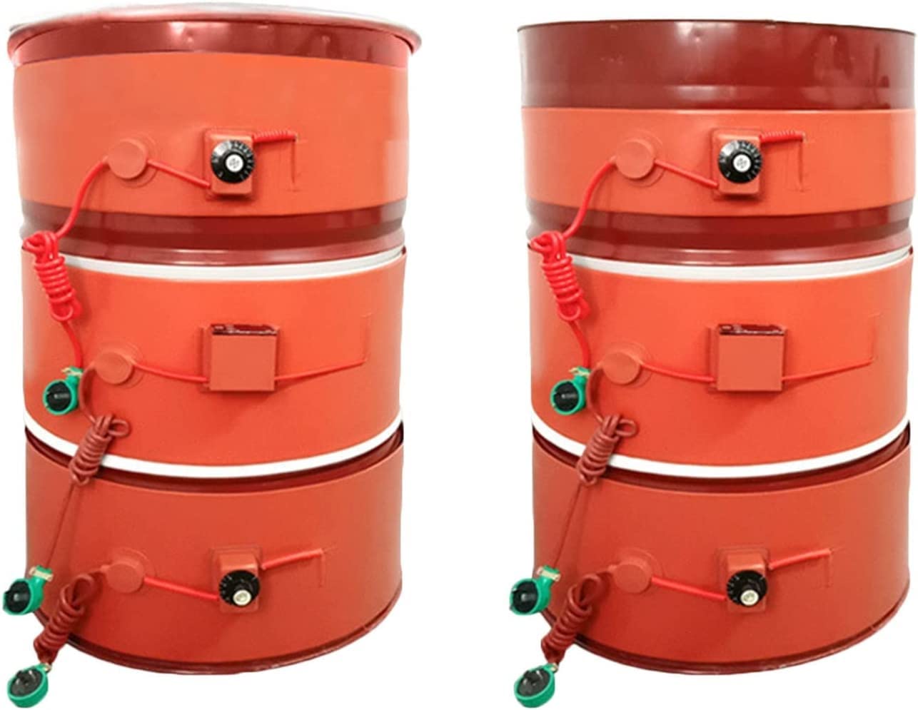 Chauffe-seau à tambour Réchauffeur de fût de graisse en métal avec température 30 ~ 150 ℃ réglable, pour vanne à vanne, chauffe-miel, chauffe-tambour, bande de protection (couleur : bouton avec isol