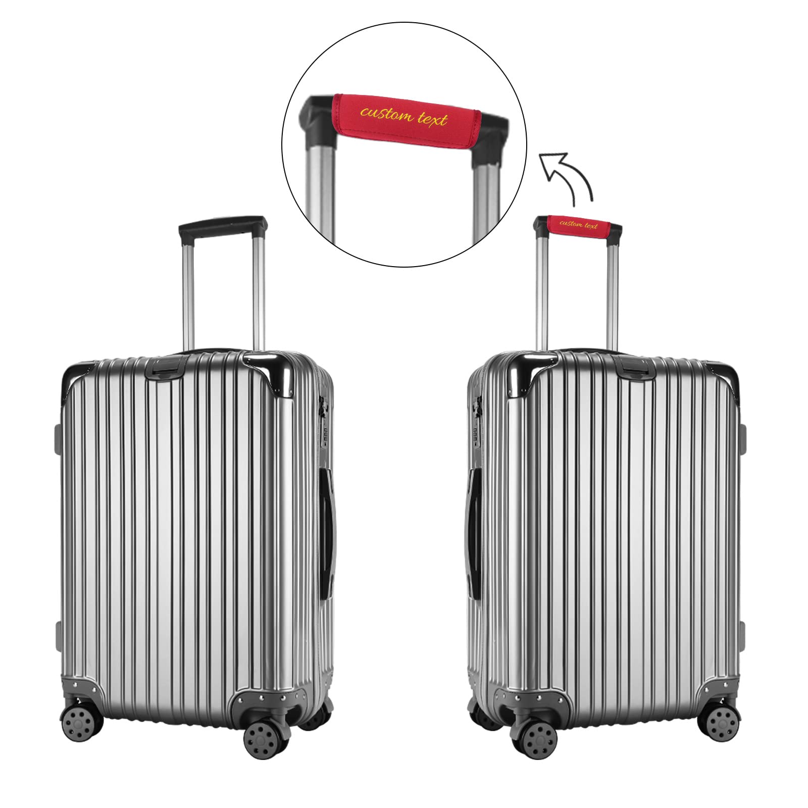 Copri Maniglia Personalizzabile Per Valigia, In Materiale Soffice, Con Ricamo A Nome, Chiusura A Strappo, Regalo Per Viaggiatori