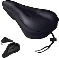 Capa de Selim em Gel Anatômica para Bicicleta, Preta, Material em Gel e Poliéster, Ajustável, para Ciclismo, Spinning,BMX,Mountain Bike e Ergométrica