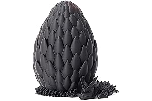Black Dragon Egg - 3D Printed Fidget Toy with Mesmerizing Sheen