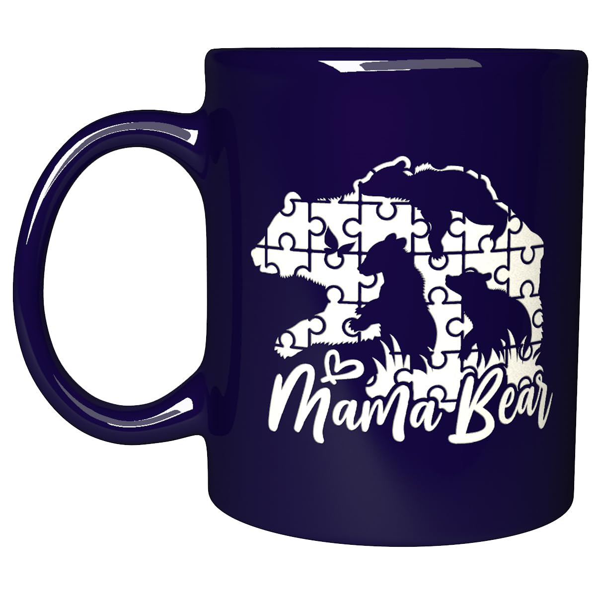 Funny Engraved 11oz Cobalt Blue Mug -Mama Bear - Inspirational and Sarcasm Mothers Christmas Birthday Day Gift Cup for Wife Bonus Step Mom in Law