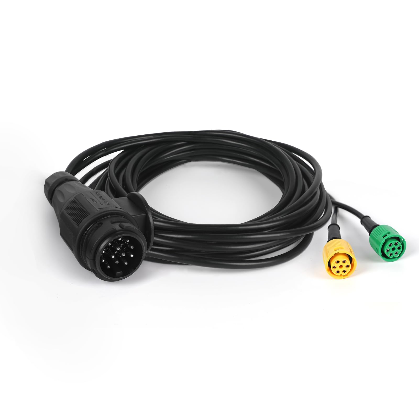 AOHEWEI Cable para Remolque 5 m con Enchufe 13 Pines y 2X Conector 6 Pines - Arnes de Cableado con Conector de Bayoneta para Luces de Remolque Traseras