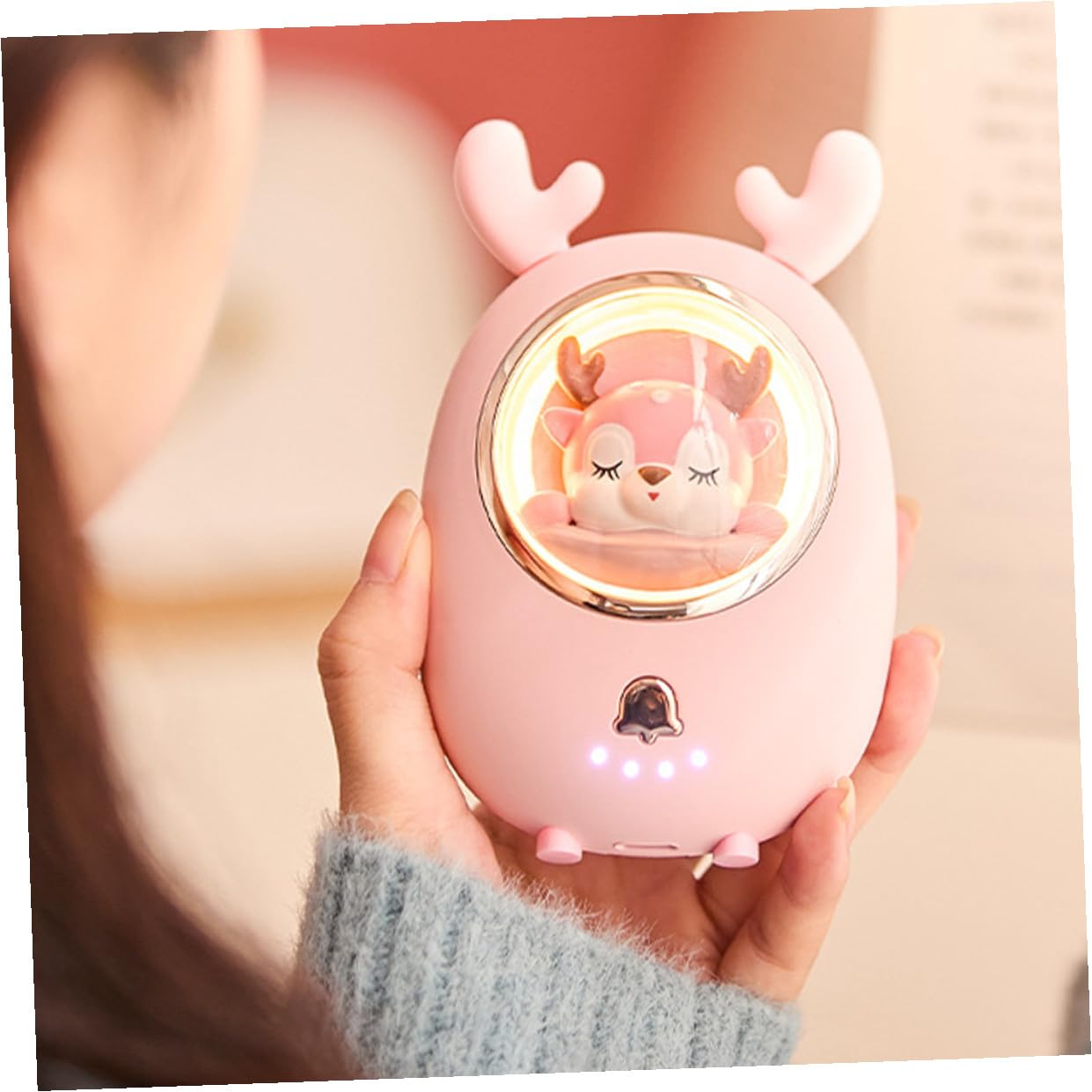 Gatuida Scaldamani USB Ricaricabile Portatile a Forma di Cartone Animato Funzione Power Bank Mini Scaldamani Riutilizzabile per Donne Regalo Pratico per Uso Quotidiano e Viaggi