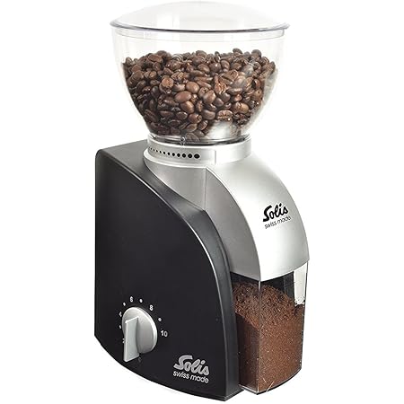 Solis Electric Coffee Grinder 1 to 10 Cups 13 Grinding Levels Antistatic Cone Grinder