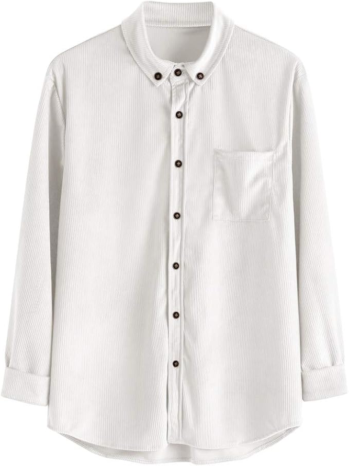 Amazon シャツ メンズ Bobogojp長袖コーデュロイ無地春秋 かっこいい 日常men Shirt オシャレ ゆったりｍ 3ｘｌ 暖かい大きいサイズ 体型カバー 令和新品カジュアル安い 日韓風欧米風お出かけプレゼント外出用普段着 シャツ 通販