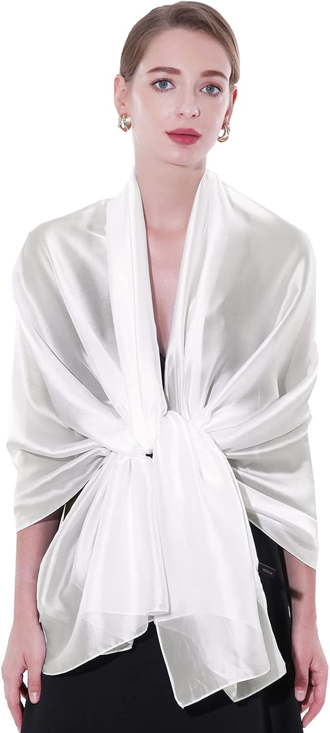 Womens Scarf Pashmina Shawls and Wraps for Evening Dresses Like Chiffon Silk Scarf for Bridal Weddings - Image 7