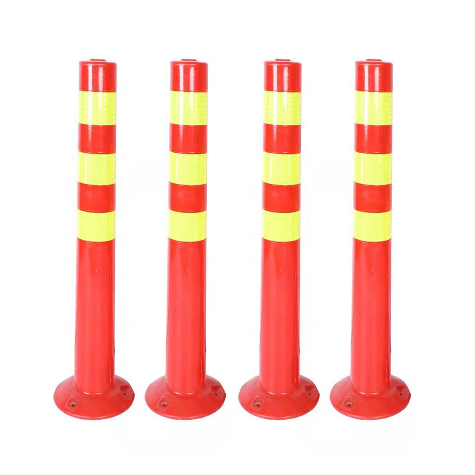 4 Bornes réfléchissantes de signalisation routière en plastique avec boulons