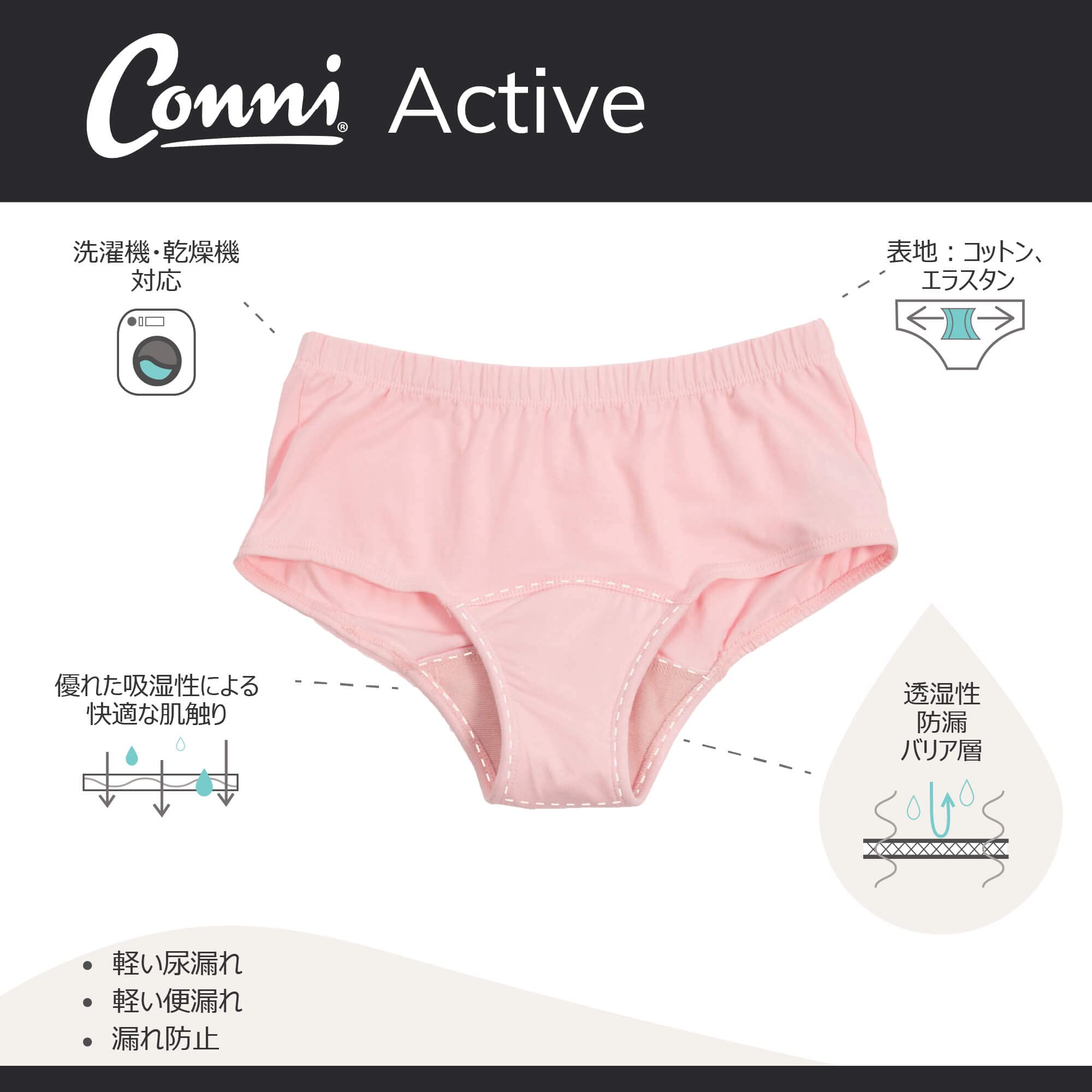 女  うんこ  お漏らし  下着 Amazon.co.jp: [Conni]レディース・アクティブ (M, ピンク)尿漏れパンツ 軽失禁対応(150〜180cc) 女性用下着  おしゃれショーツ Conni Ladies Active (AU10, Pink) : ドラッグストア