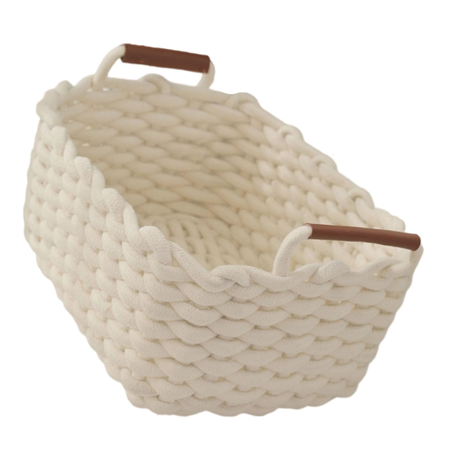 APGLSXY Artisanal Cotton Rope Decorative Basket Fabric Storage Planner for Telecommute Thin Kids Bedroom Answer Contemporary Organization Basketgentle Storage Basket