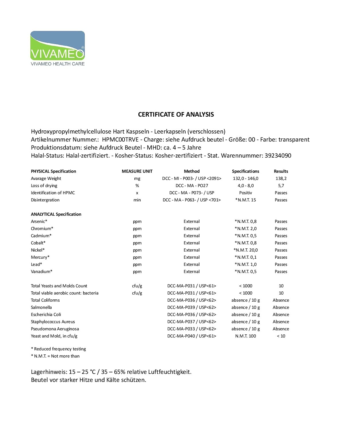 HPMC Lot de 2 000 capsules vides végétaliennes Taille 00 Moitiés séparées (goût neutre, sans colorants) Qualité pharmaceutique