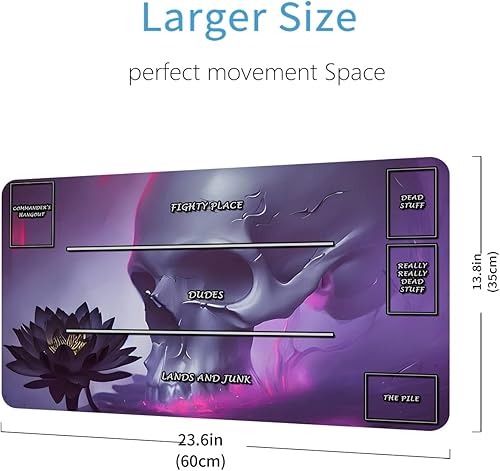 Miniatura 2 de MTG - Tapete de juego de 24 x 14 pulgadas, diseño de calavera TCG, con zonas para juego de cartas intercambiables, superficie de tela lisa, base de