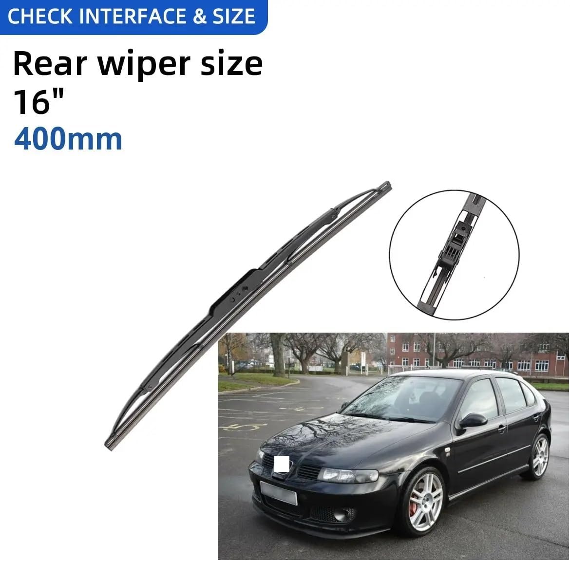 Auto wiper 3PCS Wiper Front & Rear Wiper Blades Set Kit Compatible with Seat Leon MK1 2000-2005 Windshield Windscreen Window Rain Brush 21"19"16" - Wiper replacement