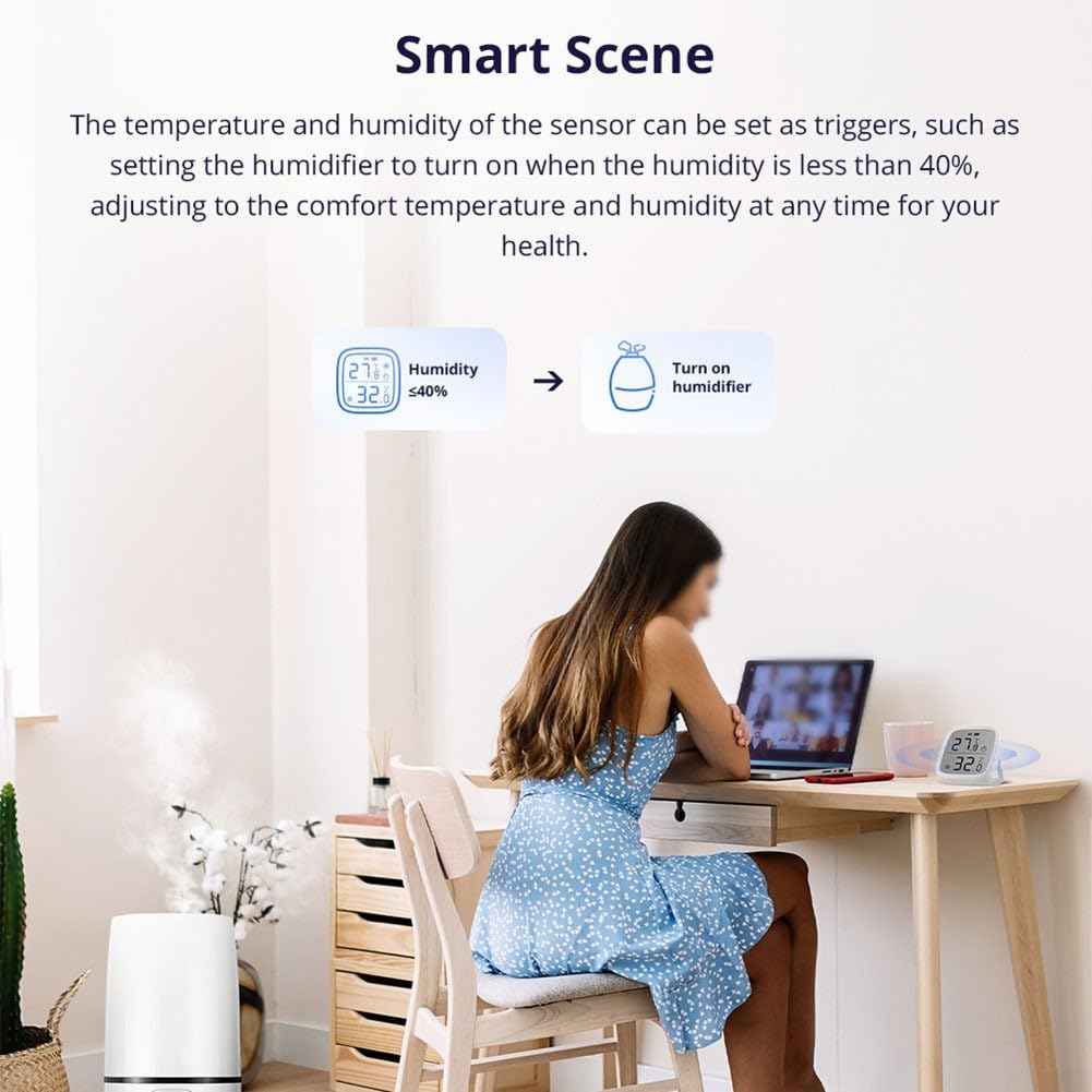 Moniteur de température et d'humidité pour Sonoff SNZB-02D, écran LCD sans fil, capteur d'humidité intelligent, pour la maison, les animaux domestiques, le garage, Hygromètre Intérieur Digital