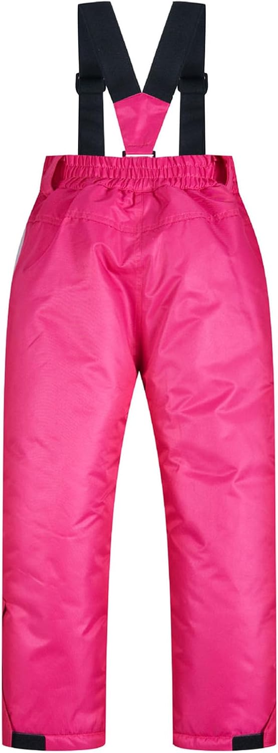 Kids Snowboard Bib Overalls Boys Girls Thick Thermal Skiing Snowboard Pants Winter Warm Snowsuits with Adjustable