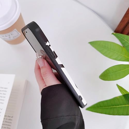 Miniatura 4 de INJPCUCA Funda compatible con iPhone 11 para mujer, diseño de ondas, color negro, beige, delgada, protectora, a prueba de golpes, funda trasera de