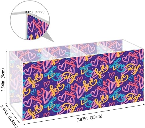 Miniatura 2 de Retro Romantic Hearts Acrylic Storage Holders With 4 Compartments Vanity Organizer Powder Drink Mix Container Storage Vanity Accessories Marker