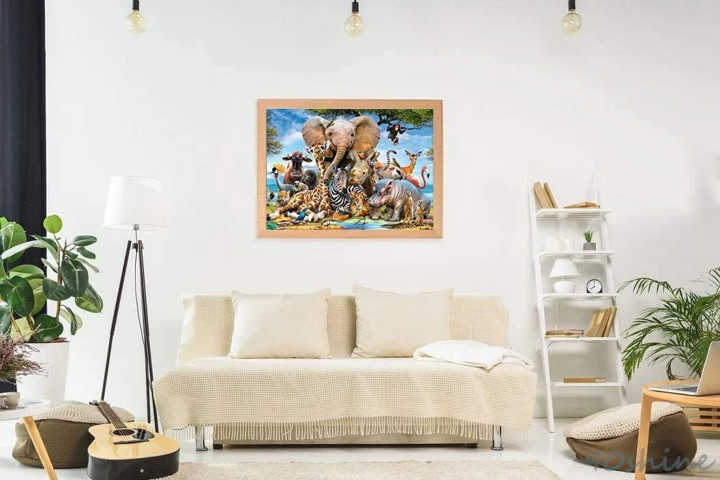 1000 PCS Jigsaw Puzzles - Animal World, Educational Intellectual Decompressing Fun Game for Kids Adults