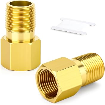 ERGAOBOY 2Pcs Brass 3/8" 35mm Female to Male Pipe Extension Adapter