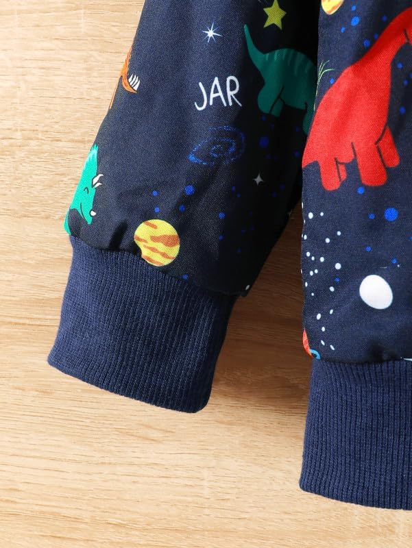 Baby Boys Fleece Jacket Cartoon Dinosaur Hooded Outerwear Toddler Fall Winter Warm Clothes - Image 6