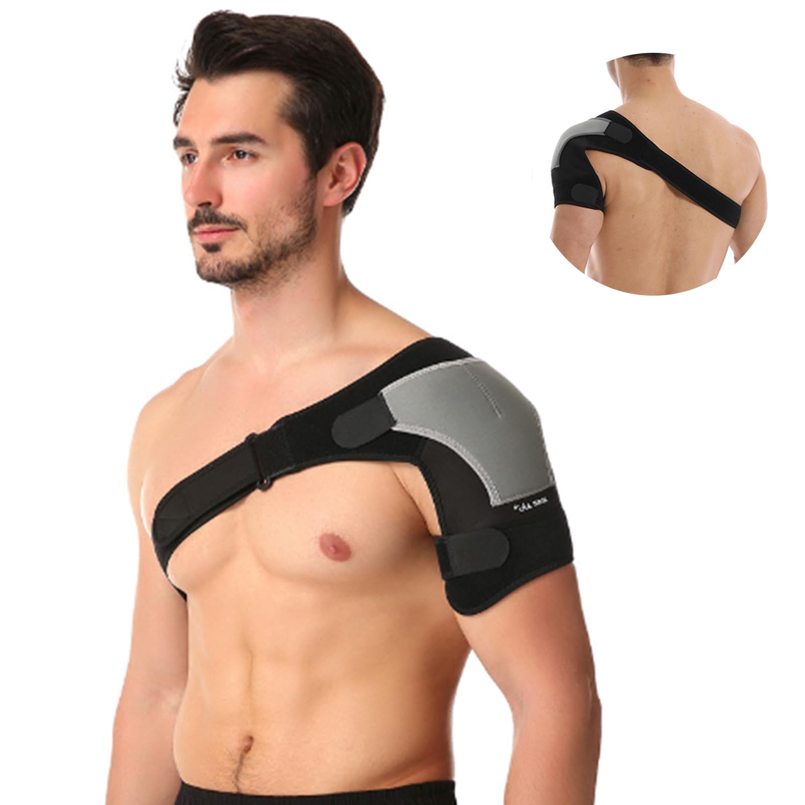 DAYONG Shoulder Stability Brace, Adjustable, Shoulder Pressure Pad, Light Breathable Rotator Cuff Shoulder Support Shoulder Compression Sleeve for Sport, Injury Prevention Immobilizer (Left Shoulder)