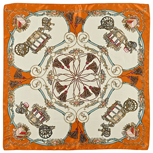 QBSM 4 Pcs 35'' Satin Head Scarf Silk Feeling Neck Scarves Hair Wrap for Sleeping Large Square Headscarf for Women3