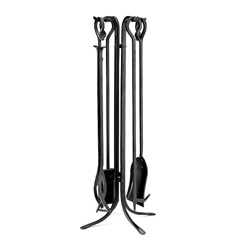 Plow & Hearth 5 Piece Hand Forged Iron Compact Fireplace