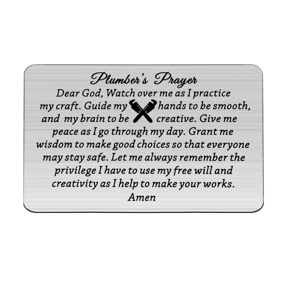 MAOFAED Plumber's Prayer Wallet Card, Plumber Gift, Plumber Dad Present, Father's Day Gift for Dad (Plumber's Prayer)