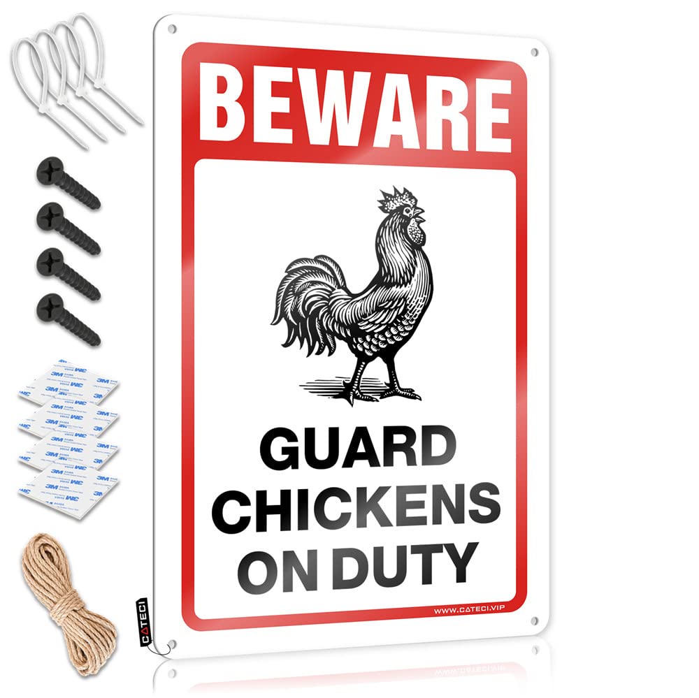Wall Art Prints Ready To Hang - Beware! Guard Chickens On Duty Best For Tavern(30X40CM)