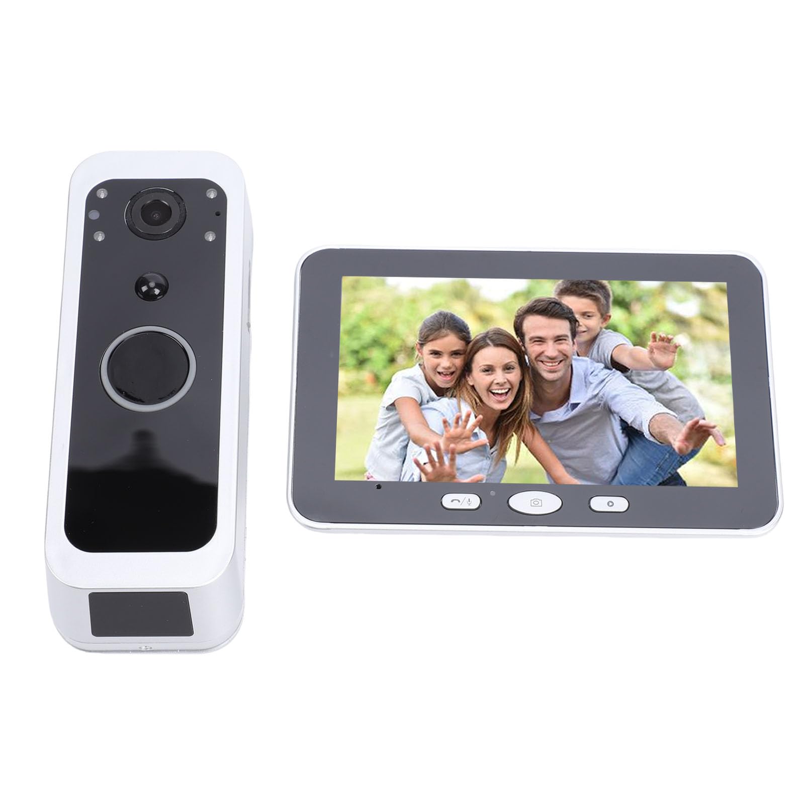 Walfront Caméra de Sonnette Vidéo WiFi, 5 Pouces 1080P 150 Degrés