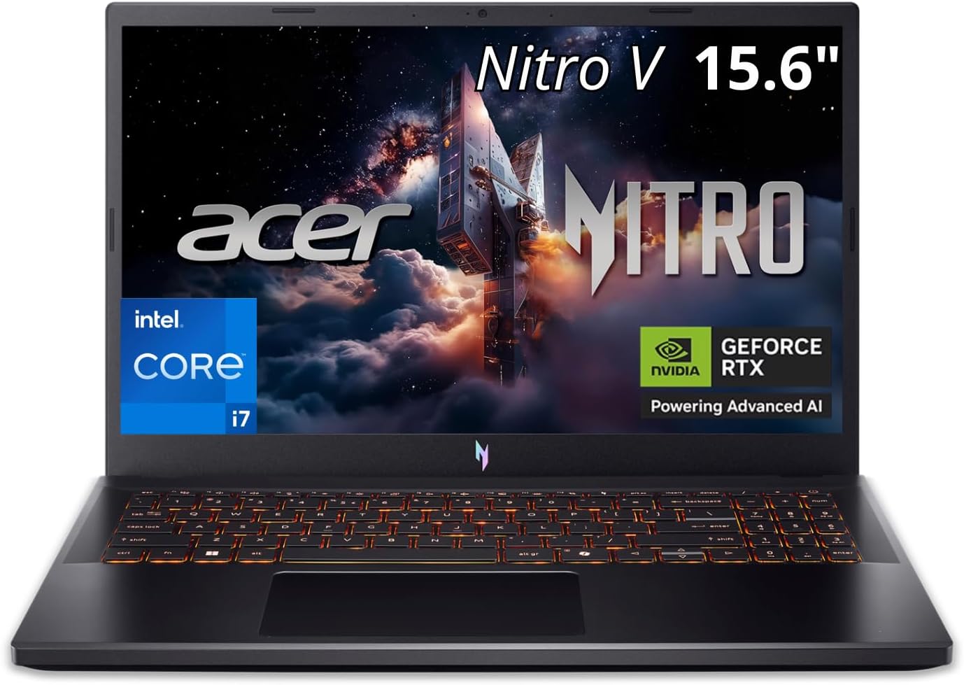 Nitro V 15in Gaming Laptop ANV15-52 Black 16GB RAM 512GB SSD | FHD IPS 165Hz display, Intel Core i7-13620H, NVIDIA RTX 5060 graphics, WiFi 6E, backlit keyboard, Windows 11