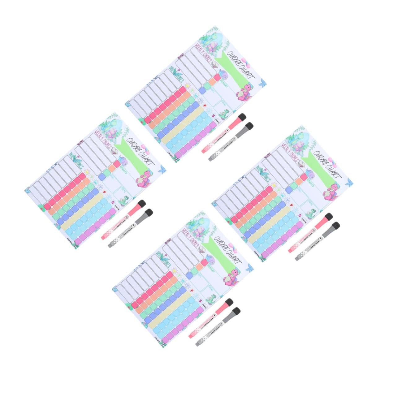 Angoily 4 Tabla de Recompensas Magnética Reutilizable para Accesorio Infantil para Hábitos y Diarias Calendario Semanal para Seguimiento Superficies Metálicas Familiar Educativo