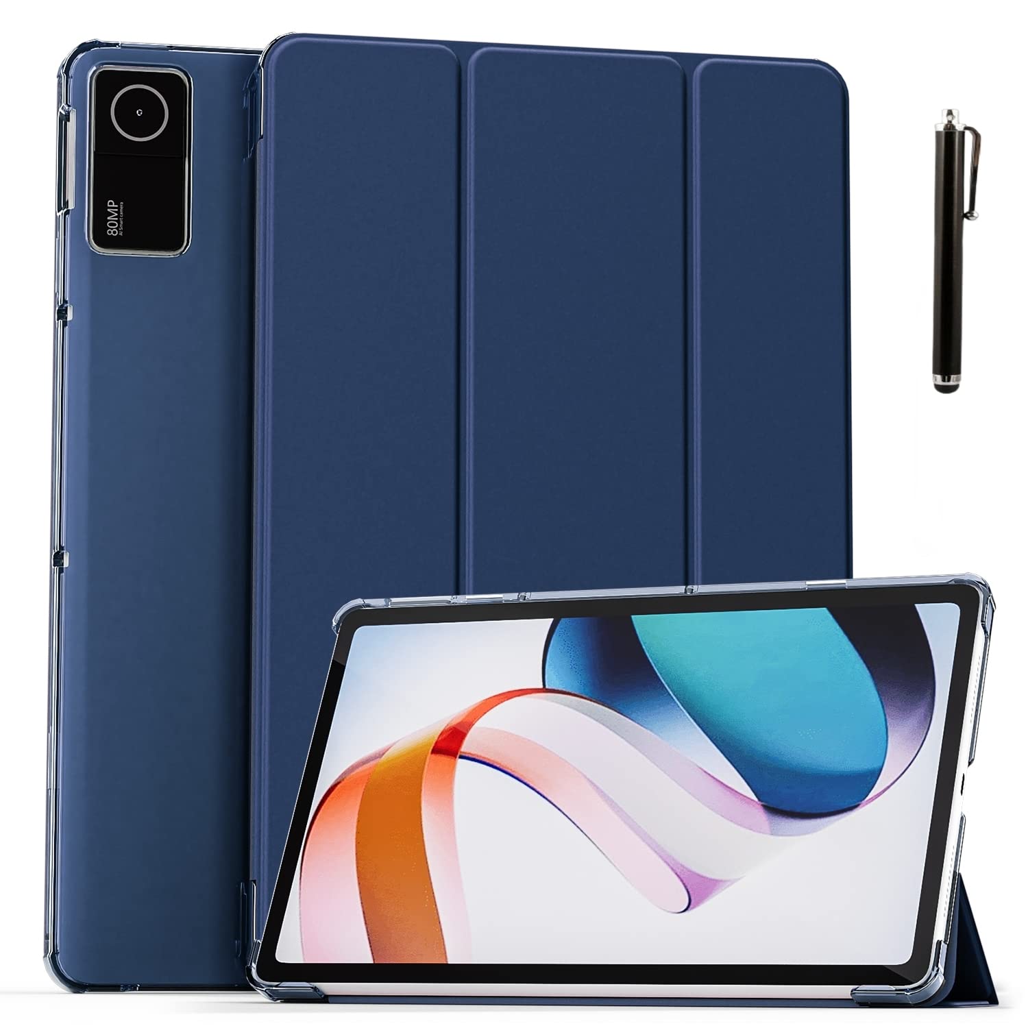 ProElite Smart Flip Case Cover for Redmi Pad 10.6 inch Translucent Back with Stylus Pen, Navy (B0BLN48YBQ) Amazon Price History, Amazon Price Tracker